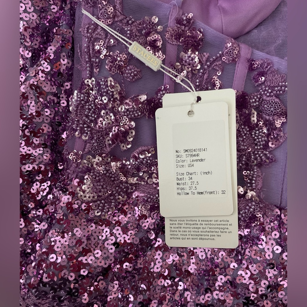 V Neck Corset Sequins Short Prom Dress with Appliqued Lace - Picture 7 of 8